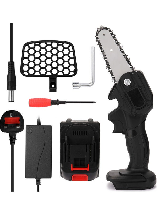 7-Piece Electric Chain Saw Set Black/Silver/Red