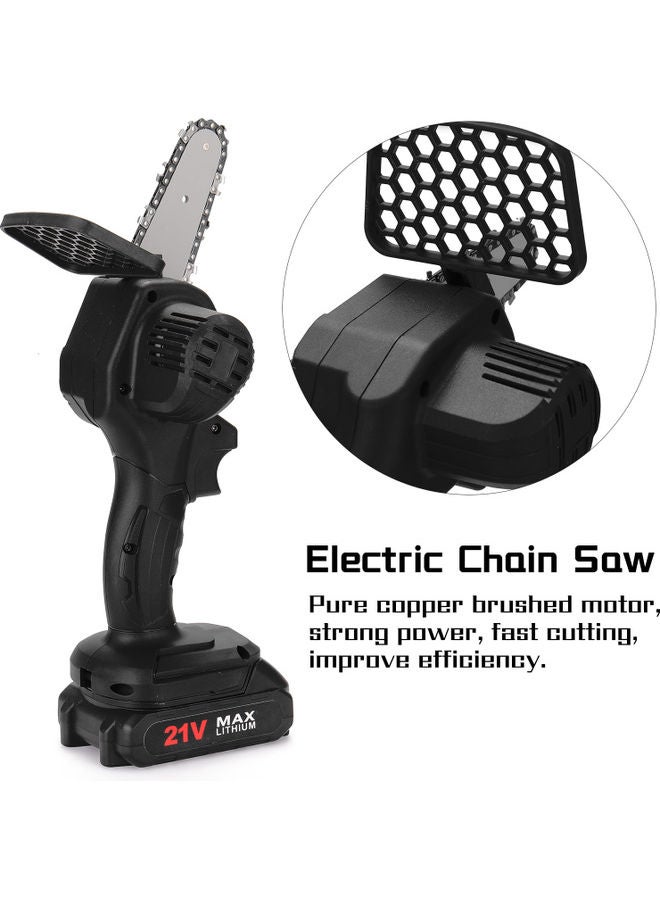 7-Piece Electric Chain Saw Set Black/Silver/Red