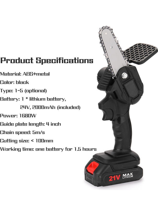 7-Piece Electric Chain Saw Set Black/Silver/Red