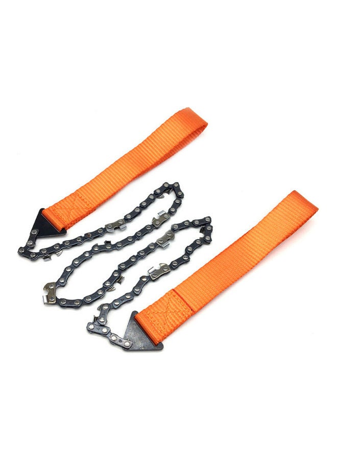 Portable Foldable Outdoor Survival Pocket Hand Chain Saw Orange/Black 14x4x10cm