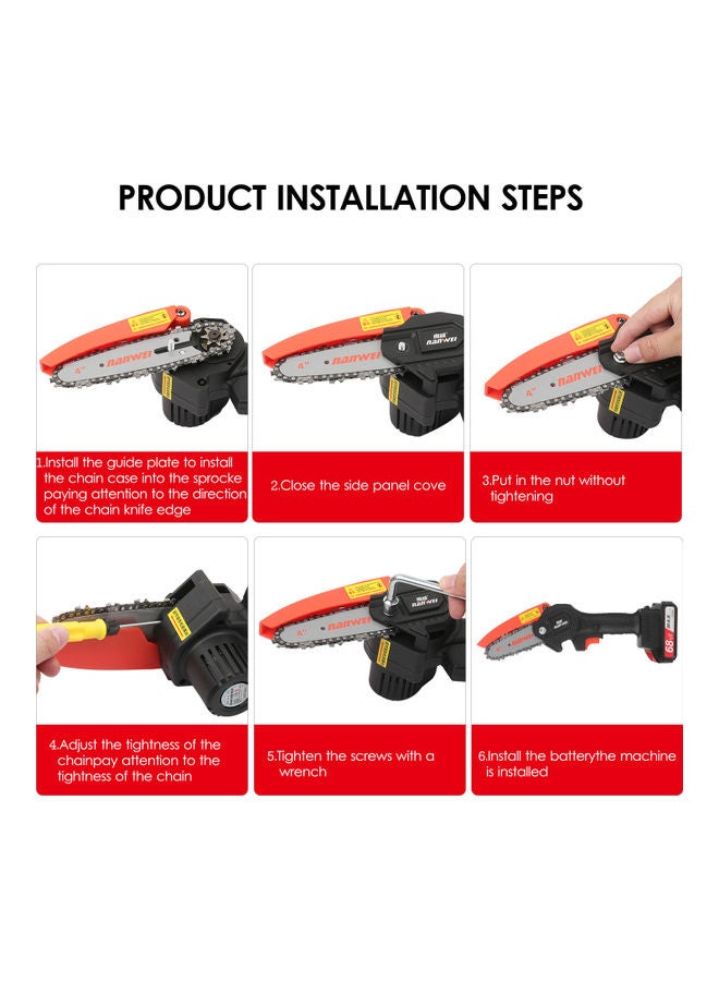 21V Mini Cordless Chainsaw Kit Multicolour