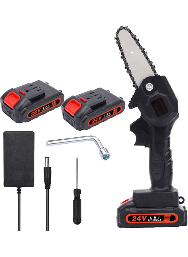 6-Piece Electric Chain Saw Set Black/Silver/Red