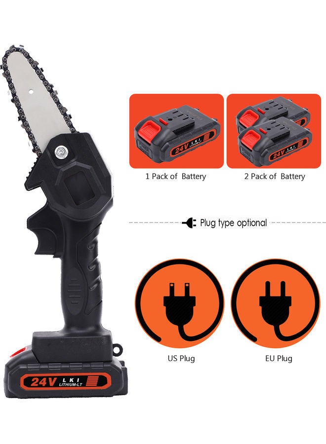 6-Piece Electric Chain Saw Set Black/Silver/Red