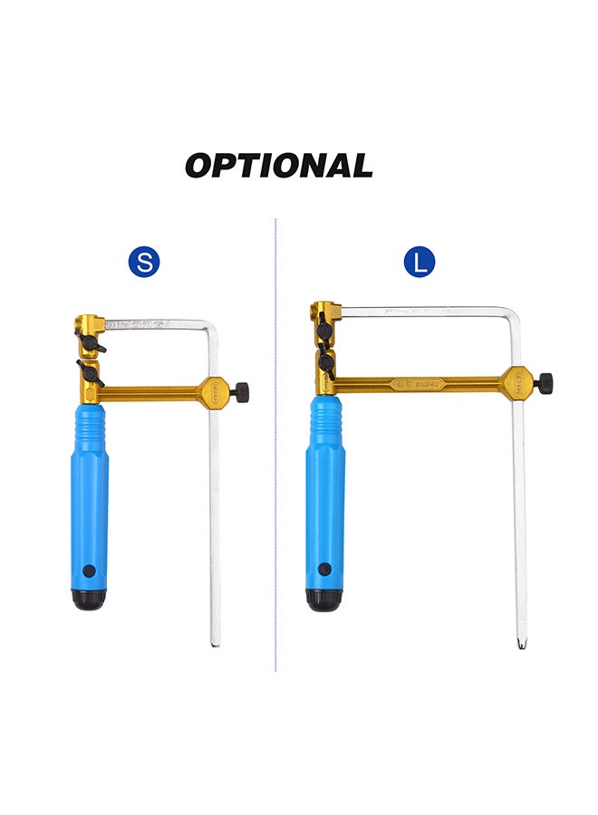 Adjustable Saw Frame Handsaw U-Shape Saw Bow Cutting Tool for Woodworking Handcraft Jewelry Making DIY Project 300mm Total Length Blue 23.0x15.5x3.5cm