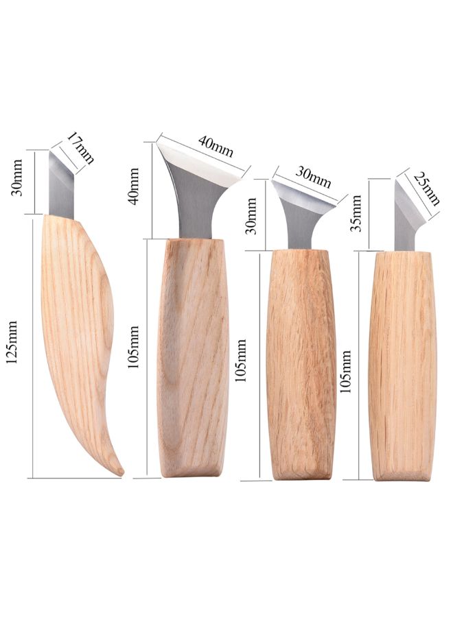 Pack Of 7 Woodcarving Chisels Set Multicolour 0.28kg