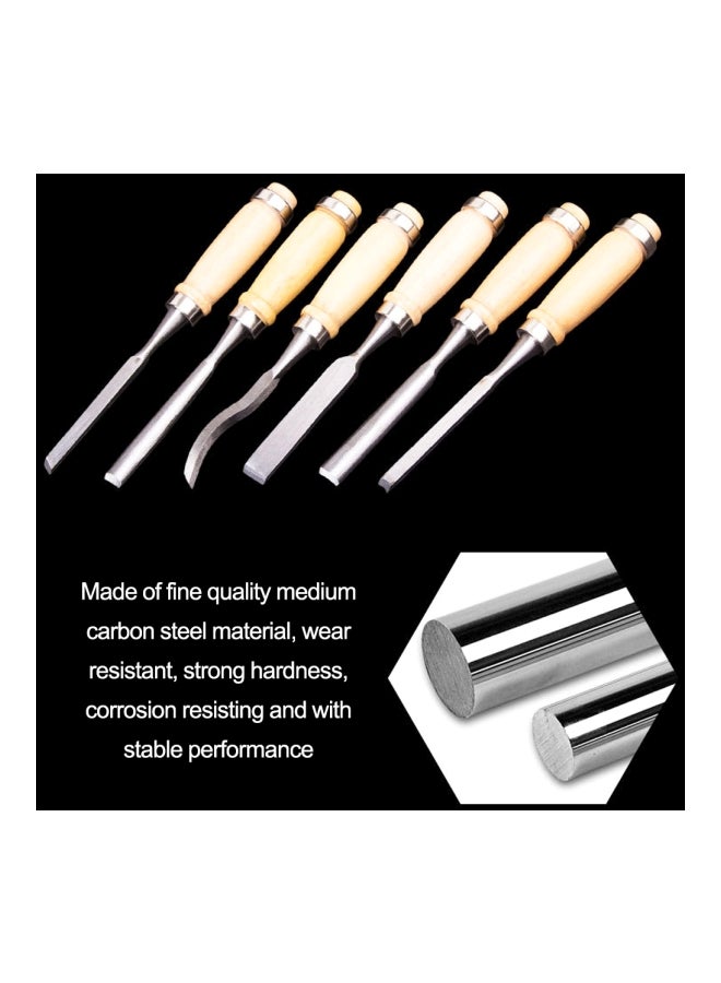 12-Piece Woodworking Carving Chisel Set Beige/Silver 30x4x20cm