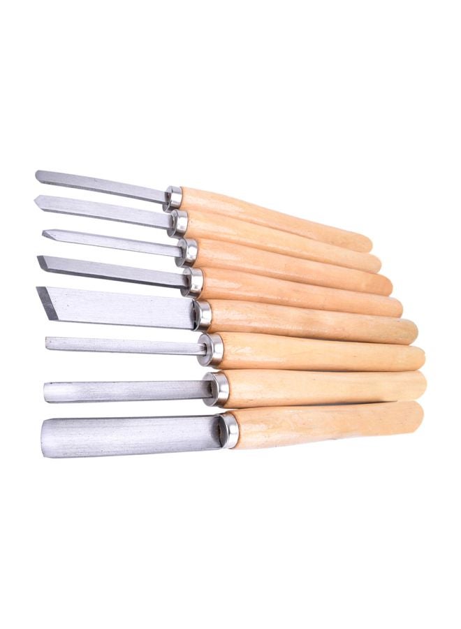 8-Piece Wood Lathe Chisel Set Beige/Silver