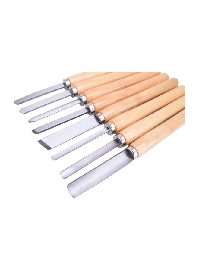 8-Piece Wood Lathe Chisel Set Beige/Silver