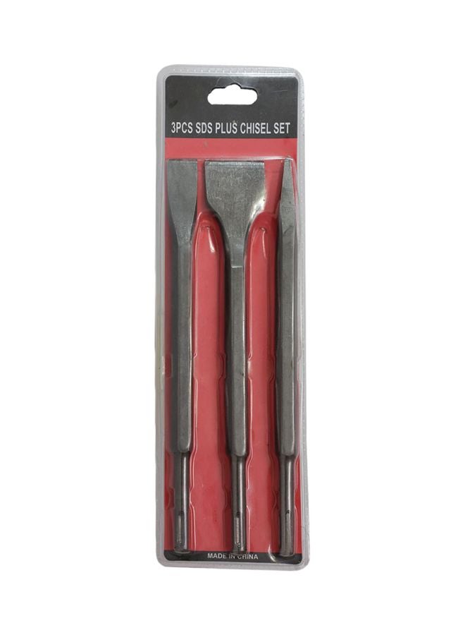 3-Piece SDS Plus Chisel Set Silver 3x (8x4)cm