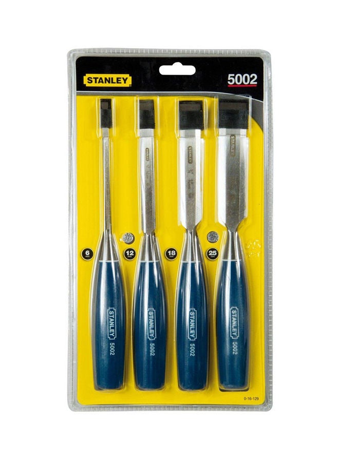 4-Piece Chisel Set Silver/Blue 6, 12, 18, 25mm