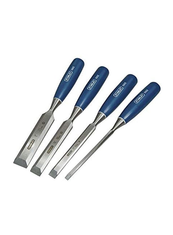 4-Piece Chisel Set Silver/Blue 6, 12, 18, 25mm