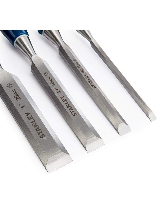 4-Piece Chisel Set Silver/Blue 6, 12, 18, 25mm