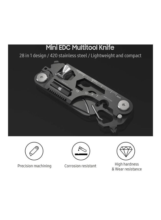 28-In-1 Mini Multitool Folding Knife Black