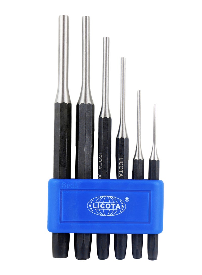 6-Piece Pin Punch Drift Set Black/Silver