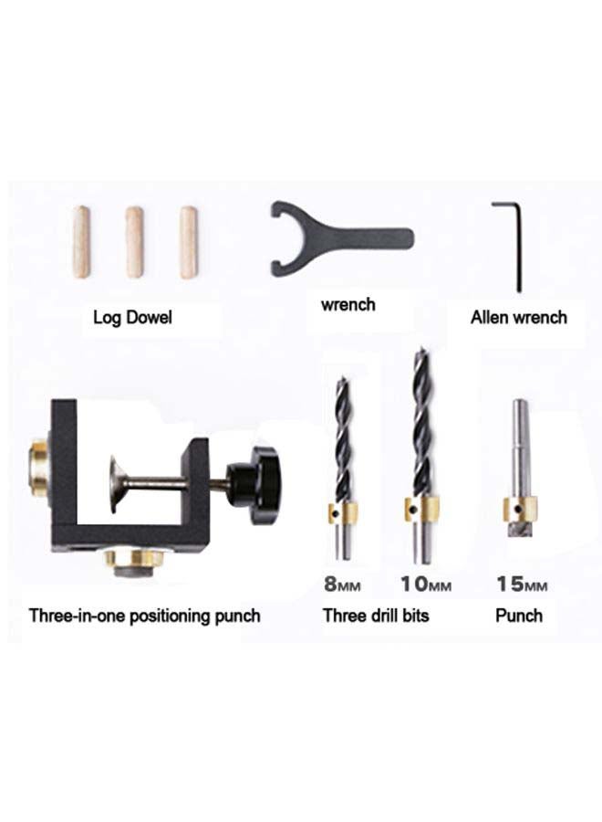 3-In-1 Woodworking Punch Locator Kit Black/Gold