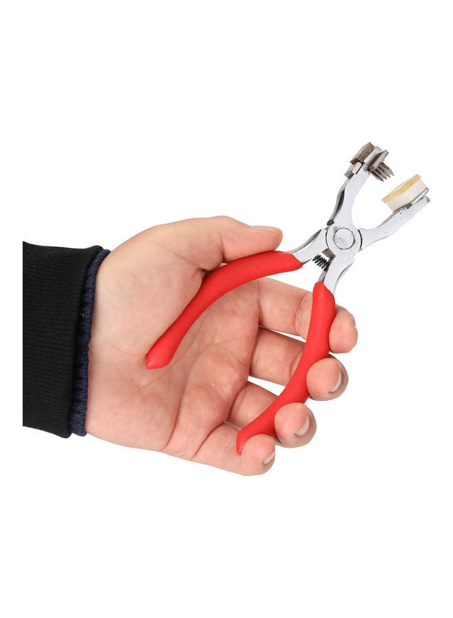 3-Piece Hole Puncher Set Red/Silver