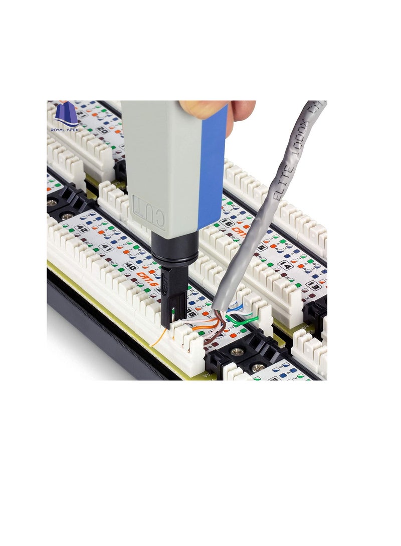 Cat6 Keystone Punch Down Tool with 110 and Krone Blade, Insert & Cut Terminations in One Operation, Precision Blades are Interchangeable & Reversible, Network Punch Tool