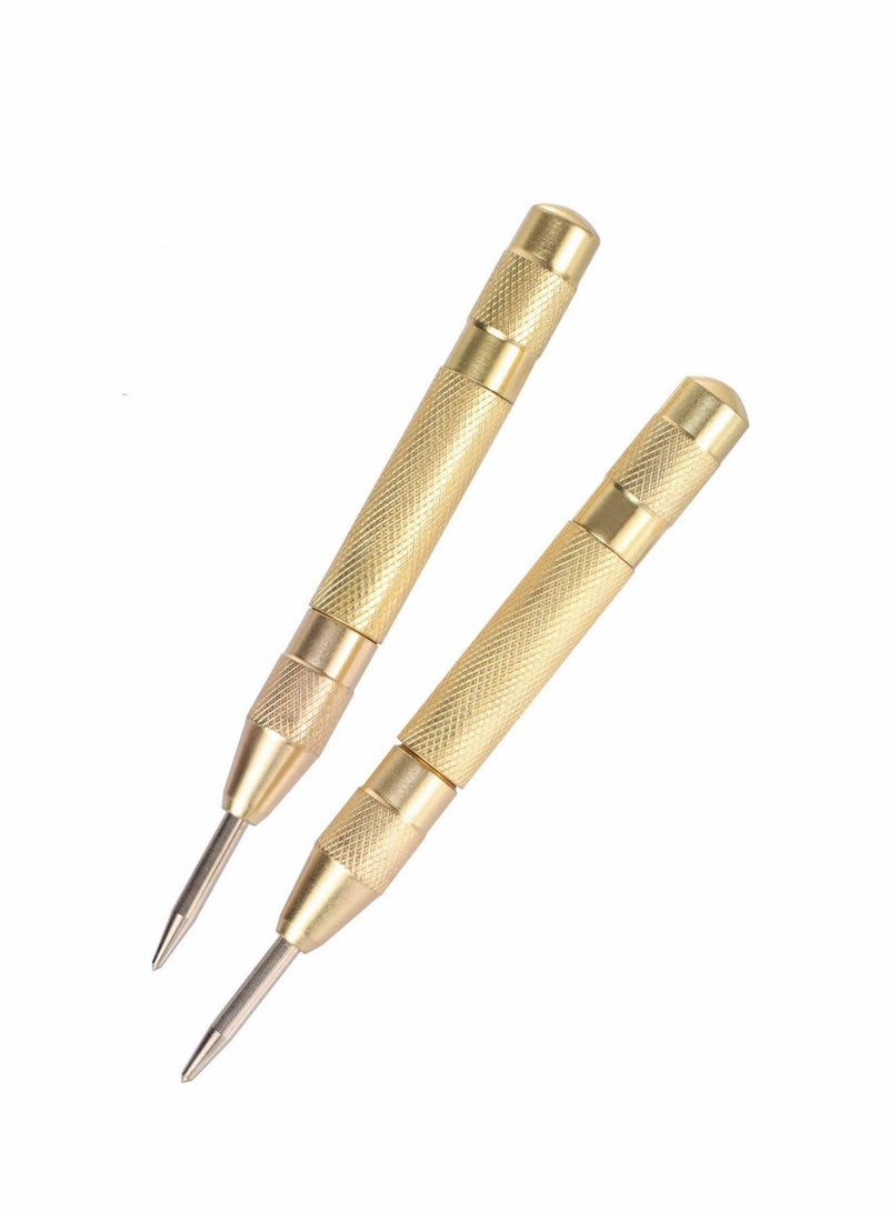 Automatic Center Punch, 5.1 Inch Adjustable Spring Loaded Hole for Steel, Wood, Plastic Brass Window Glass Crushing Hand Tool