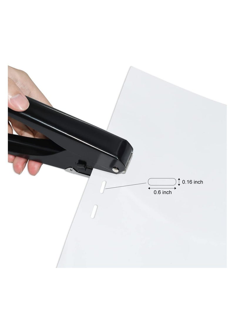 Slot Puncher, Badge Hole Punch for Id Card, PVC and Paper, Heavy-Duty Pro Use(Elliptical Aperture: 0.6 x 0.16 inch)