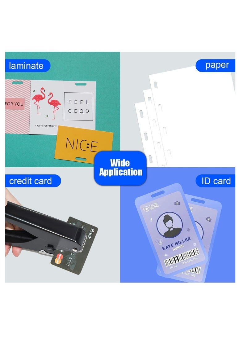 Slot Puncher, Badge Hole Punch for Id Card, PVC and Paper, Heavy-Duty Pro Use(Elliptical Aperture: 0.6 x 0.16 inch)