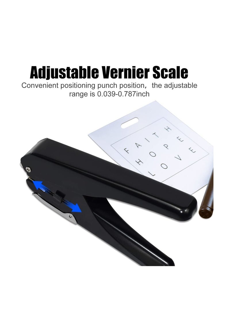 Slot Puncher, Badge Hole Punch for Id Card, PVC and Paper, Heavy-Duty Pro Use(Elliptical Aperture: 0.6 x 0.16 inch)