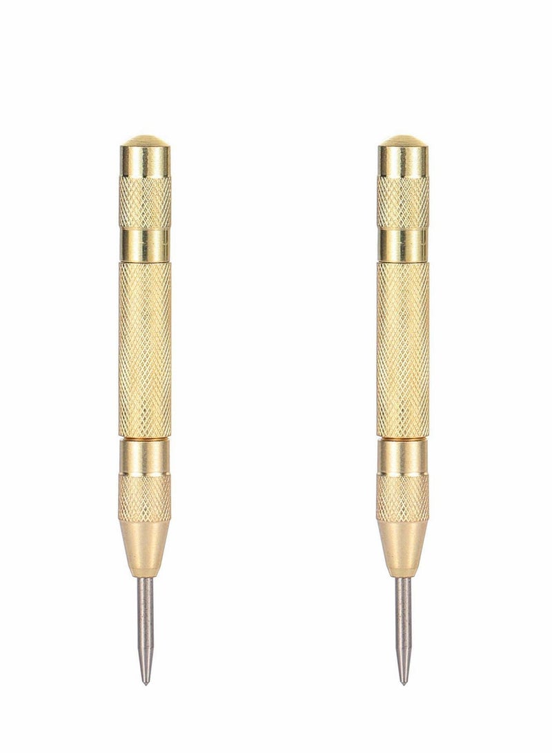 Automatic Center Punch, 5.1 Inch Adjustable Spring Loaded Hole for Steel, Wood, Plastic Brass Window Glass Crushing Hand Tool