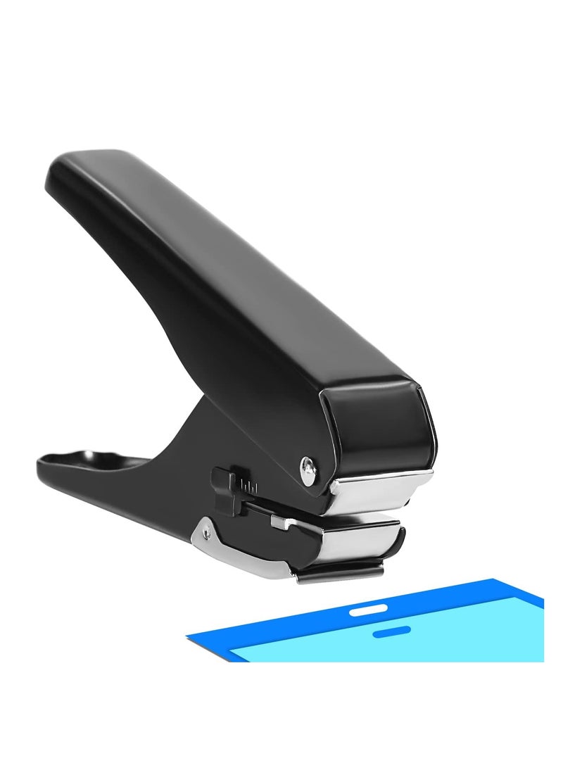 Slot Puncher, Badge Hole Punch for Id Card, PVC Slot and Paper, Heavy-Duty Hole Punch for Pro Use(Elliptical Aperture: 0.6 x 0.16 inch)