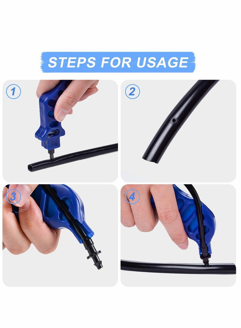 Drip Irrigation Hole Punch Tool Sets, 2-in-One Tube Outdoor Pipe Hand for 16/20mm PE Opening (Pro Sets)