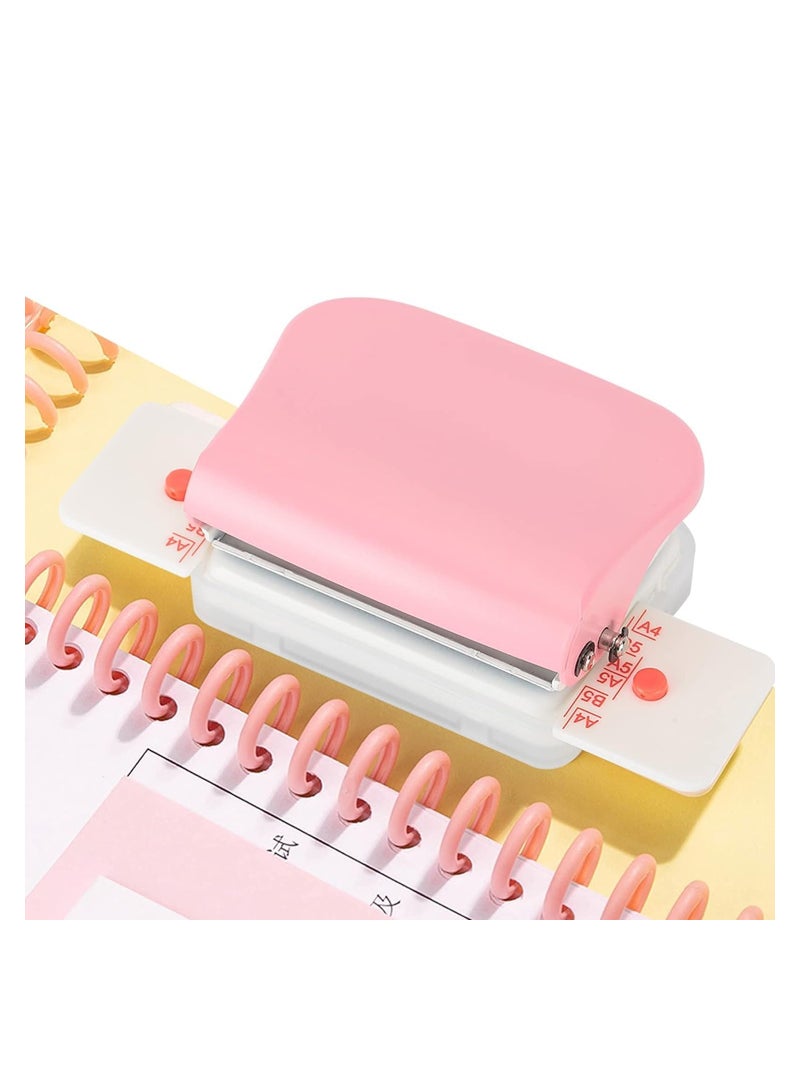 6 Hole Punch, Loose Leaf Paper Puncher for A4/A5/B5 Size, Portable Handheld Metal Circle Punch Paper Puncher, 5 Sheet Capacity