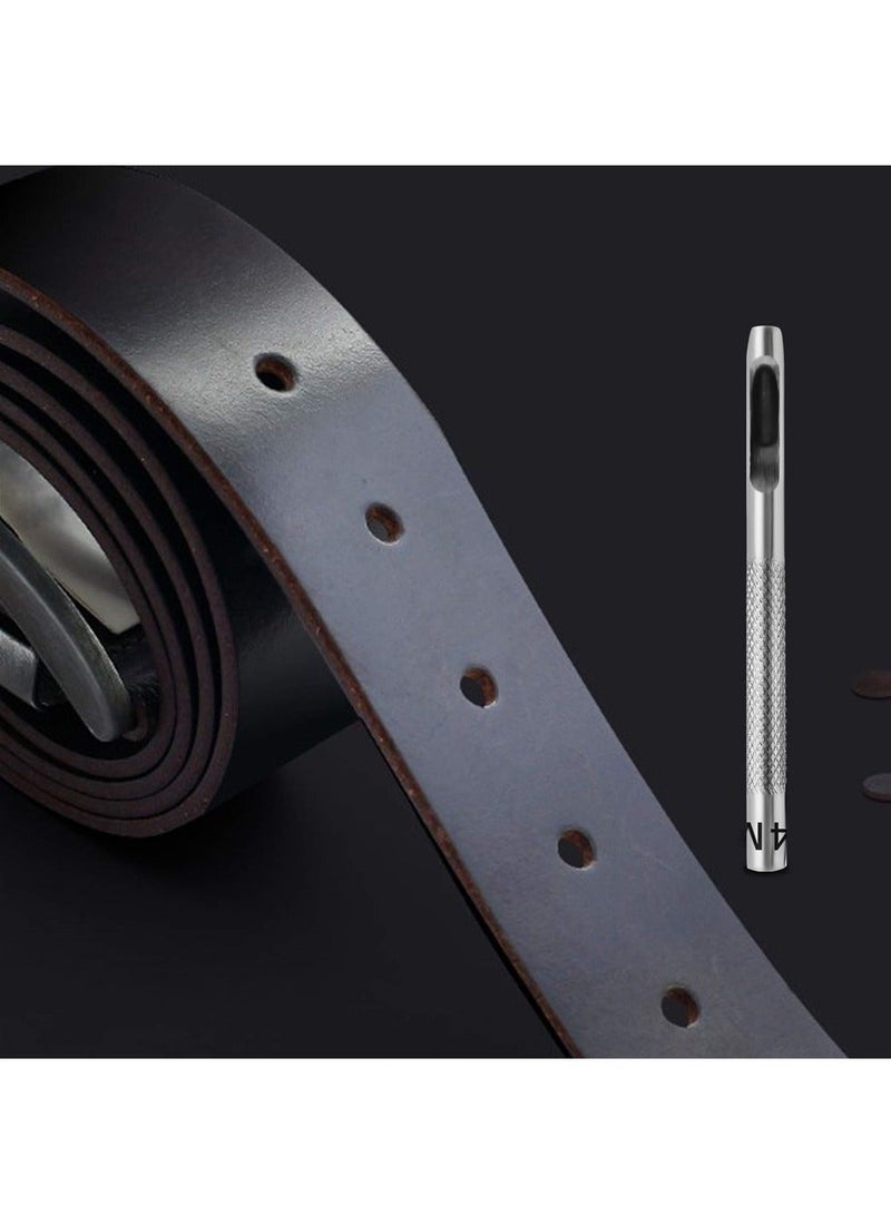 Leather Hole Punch, 6Pcs DIY Punch Tool, Stitching Round Hollow for Watch Band, Leather, Gasket Belt, Fabric, Canvas Paper Plastics