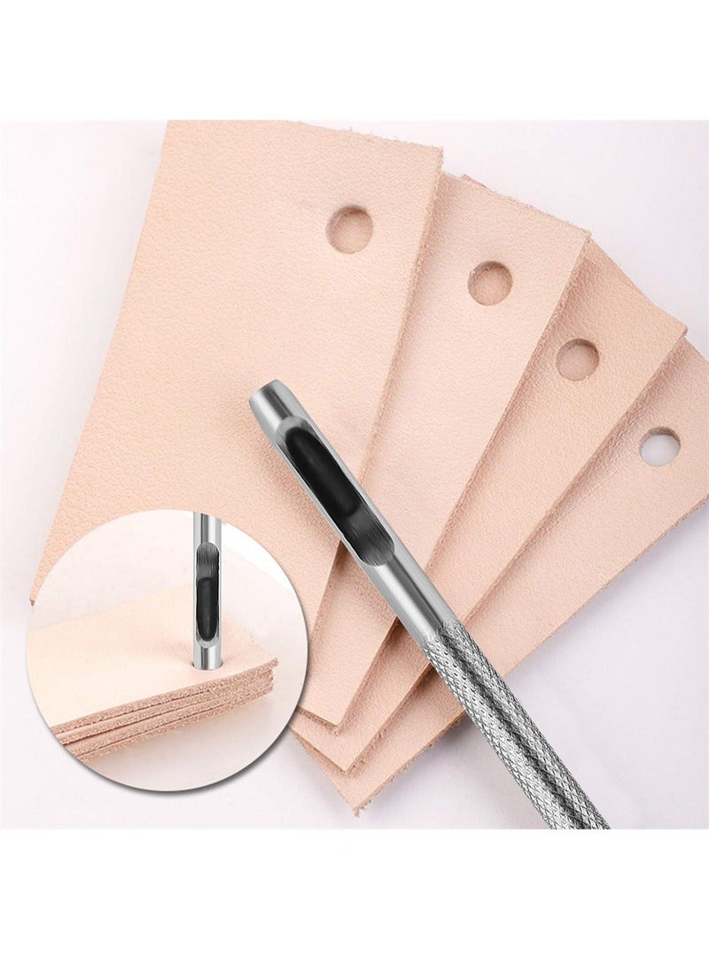 Leather Hole Punch, 6Pcs DIY Punch Tool, Stitching Round Hollow for Watch Band, Leather, Gasket Belt, Fabric, Canvas Paper Plastics