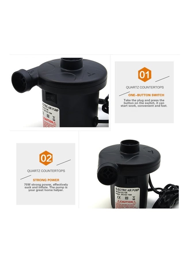 Portable Electric Multifunctional Air Pump 12x10x11.5 Black 10.5x9x9cm