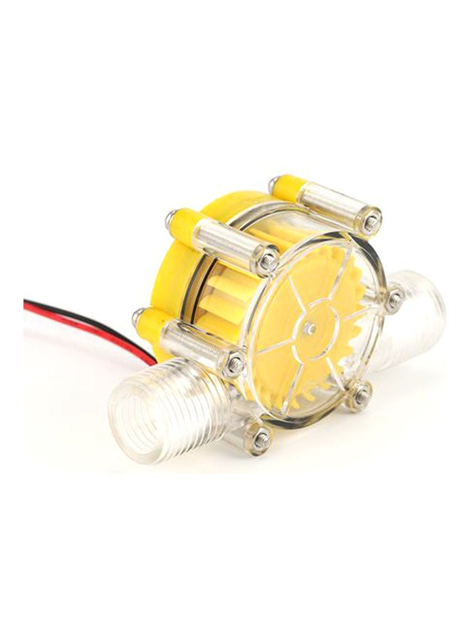 Mini Stable Water Flow Pump Charging Generator Clear/Yellow 10 x 5cm