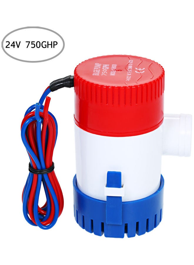 24V 750GPH Auto Bilge Pump With Float Switch Multicolour