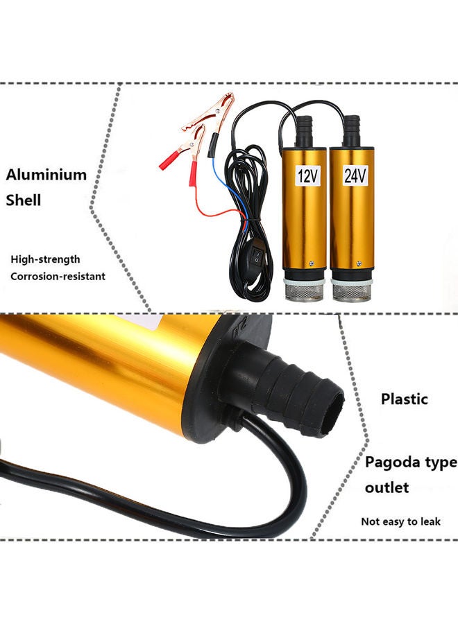 60W DC 24V Submersible Pump Gold 20.00x1x5.5cm