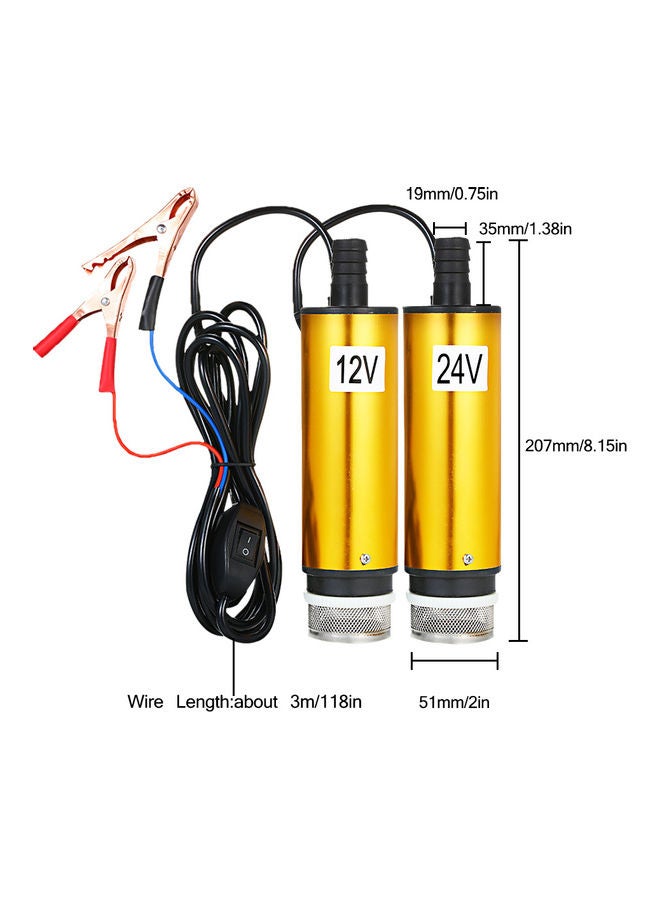 60W DC 12V Submersible Pump Silver 20.00x11x5.5cm