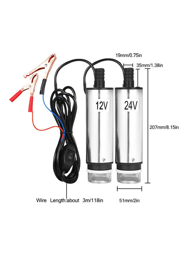 60W DC 24V Submersible Pump Silver 20.00x11x5.5cm