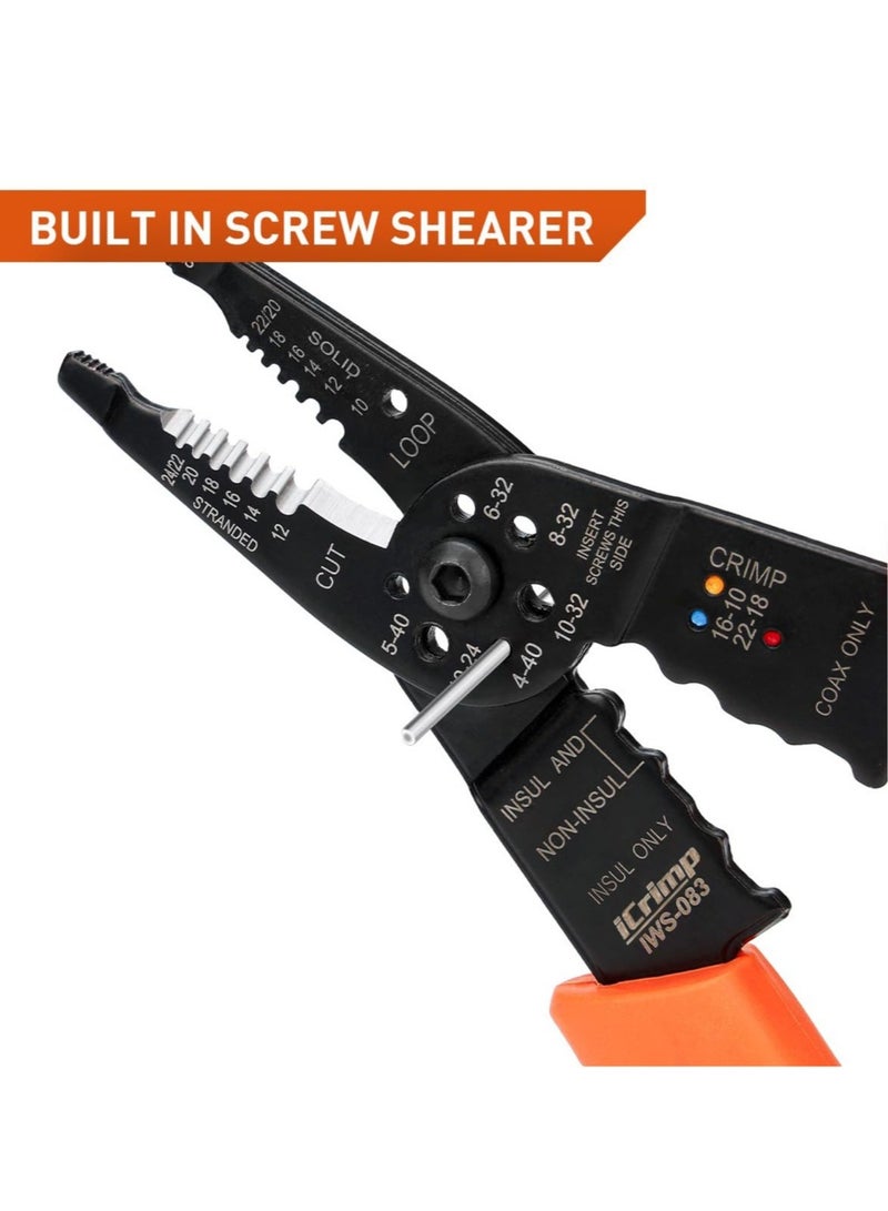 Multipurpose Stripper, Crimper, Cutter, 5-in-1 Compact Electricians Pliers Cable Strippers, Home Repair Tool