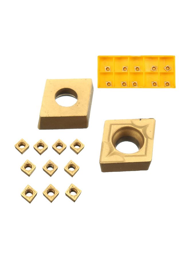 10-Piece CCMT060204 US735 CNC Lathe Insert Blade Gold 0.02kg