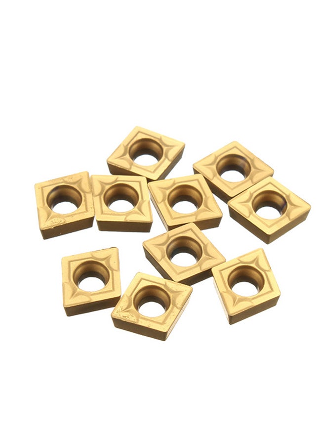 10-Piece CCMT060204 US735 CNC Lathe Insert Blade Gold 0.02kg