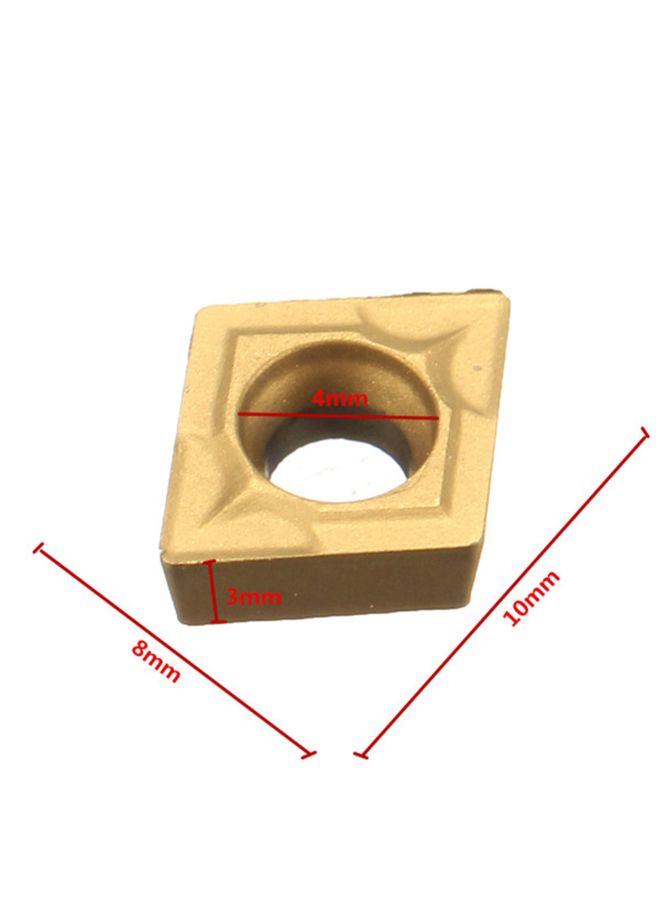 10-Piece CCMT060204 US735 CNC Lathe Insert Blade Gold 0.02kg