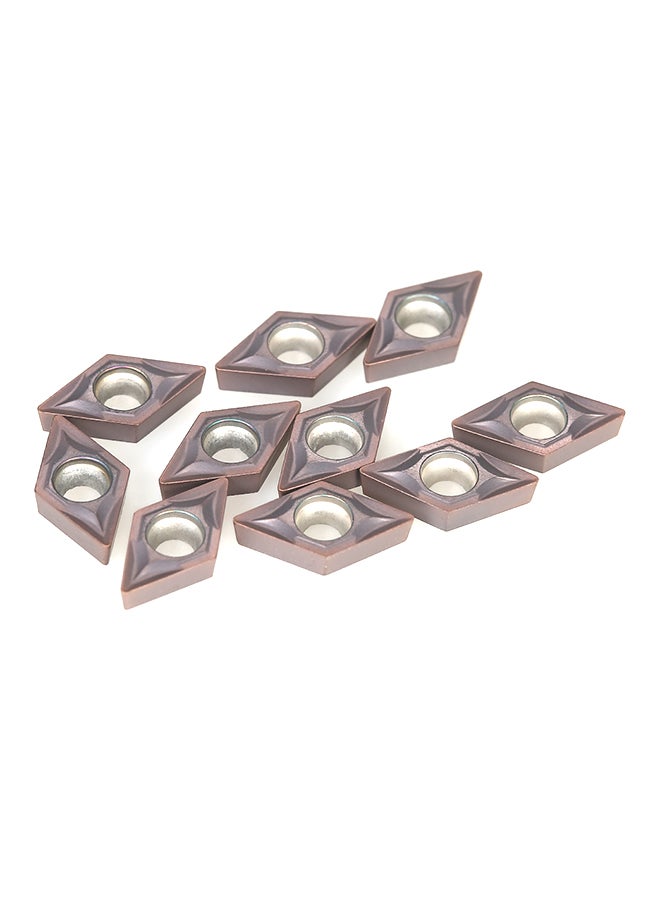 10-Piece Dcmt0702 Ybc205 Carbide Inserts Cnc Blades Set Gold