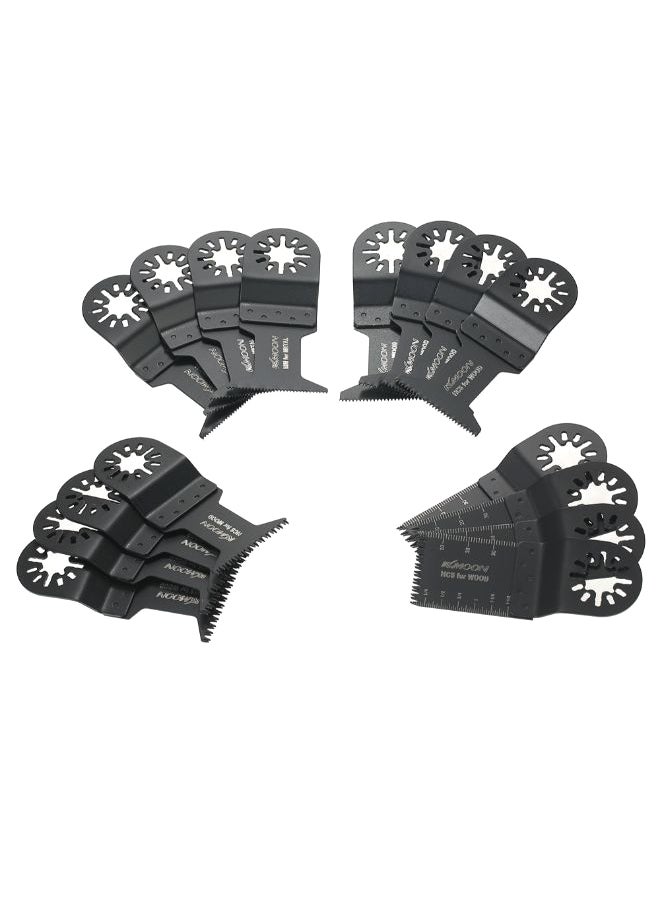 16-Piece Mix Oscillating Blade Set Black