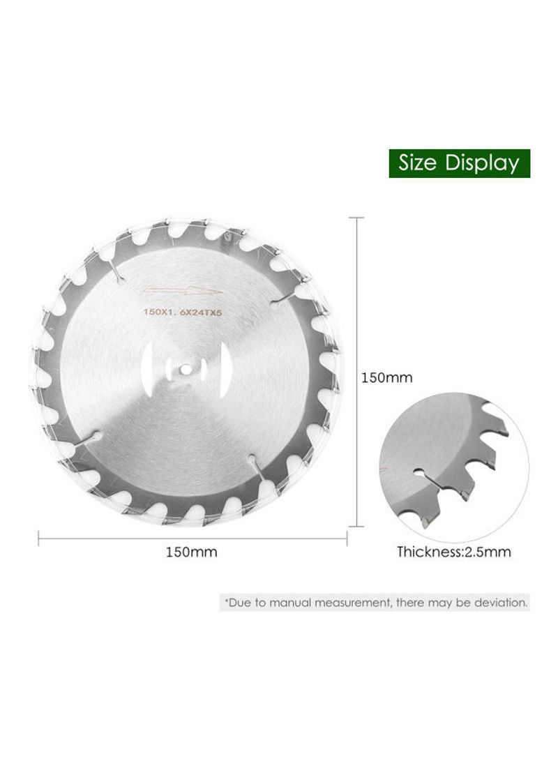 6 Inch 150 mm 24 Teeth Lawn Mower Circular Metal Round Saw Blade Cutter Electric Weeder Accessory Silver 16cm