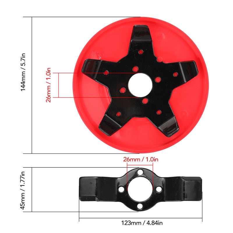 Lawn Mower Weeder Plate Blades Multicolor 25.50 X 3.00 X 17.00cm