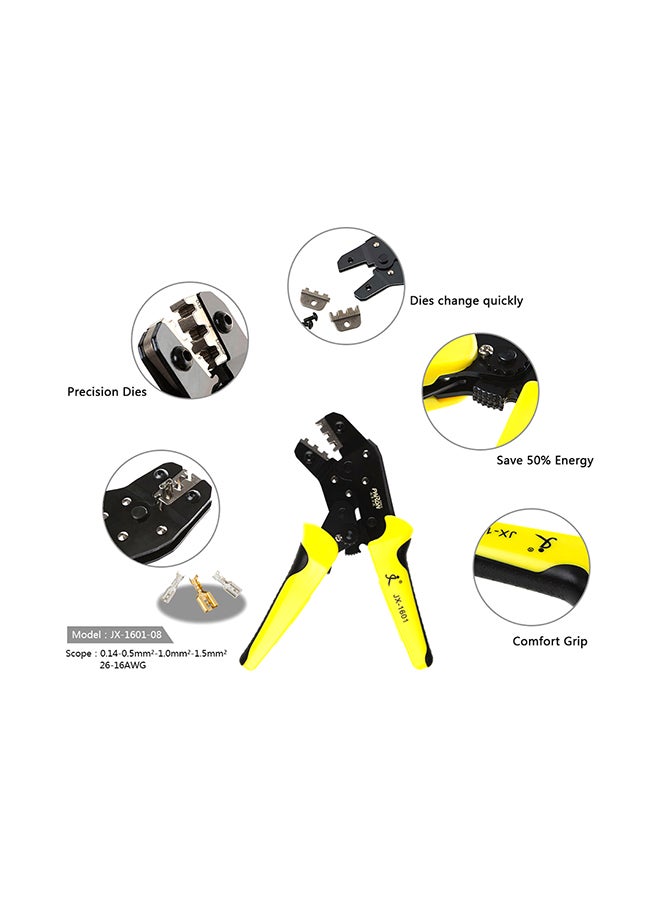 JX-48B Professional Engineering Wire Crimpers Black/Yellow 25.5x2.5x10.5centimeter