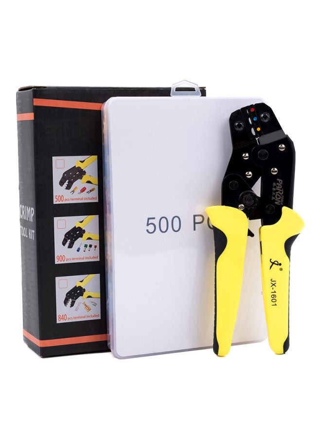 501-Piece Wire Terminals Crimping Tool Set Yellow/Red/Blue 20.5x5x14.2cm