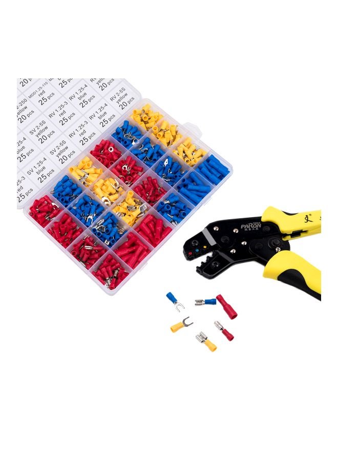 501-Piece Wire Terminals Crimping Tool Set Yellow/Red/Blue 20.5x5x14.2cm