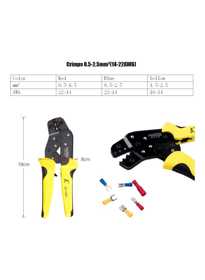 501-Piece Wire Terminals Crimping Tool Set Yellow/Red/Blue 20.5x5x14.2cm