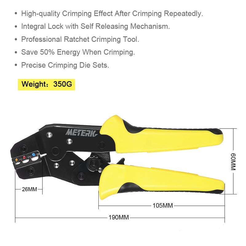 Professional Wire Crimper Yellow/Black 25.50 x 2.50 x 10.50cm